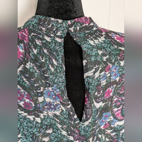 Lane Bryant Women's Cutout Mock-Neck Fit & Flare Dress, Sz18 GreenBlack Like New - Picture 11 of 14